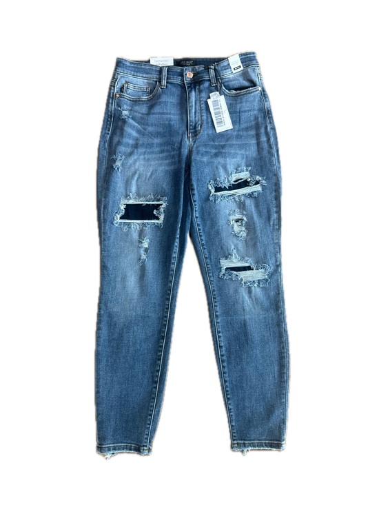 Judy Blue Denim - Judy Blue JB82525MD Relaxed Fit Distressed Patch Stretch Jeans Womens Size 11/30